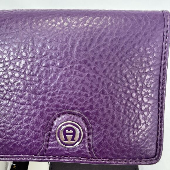 Etienne Aigner Savannah Personal Asset Sunset Purple Leather Wallet NWT Rare Vtg - Picture 12 of 16